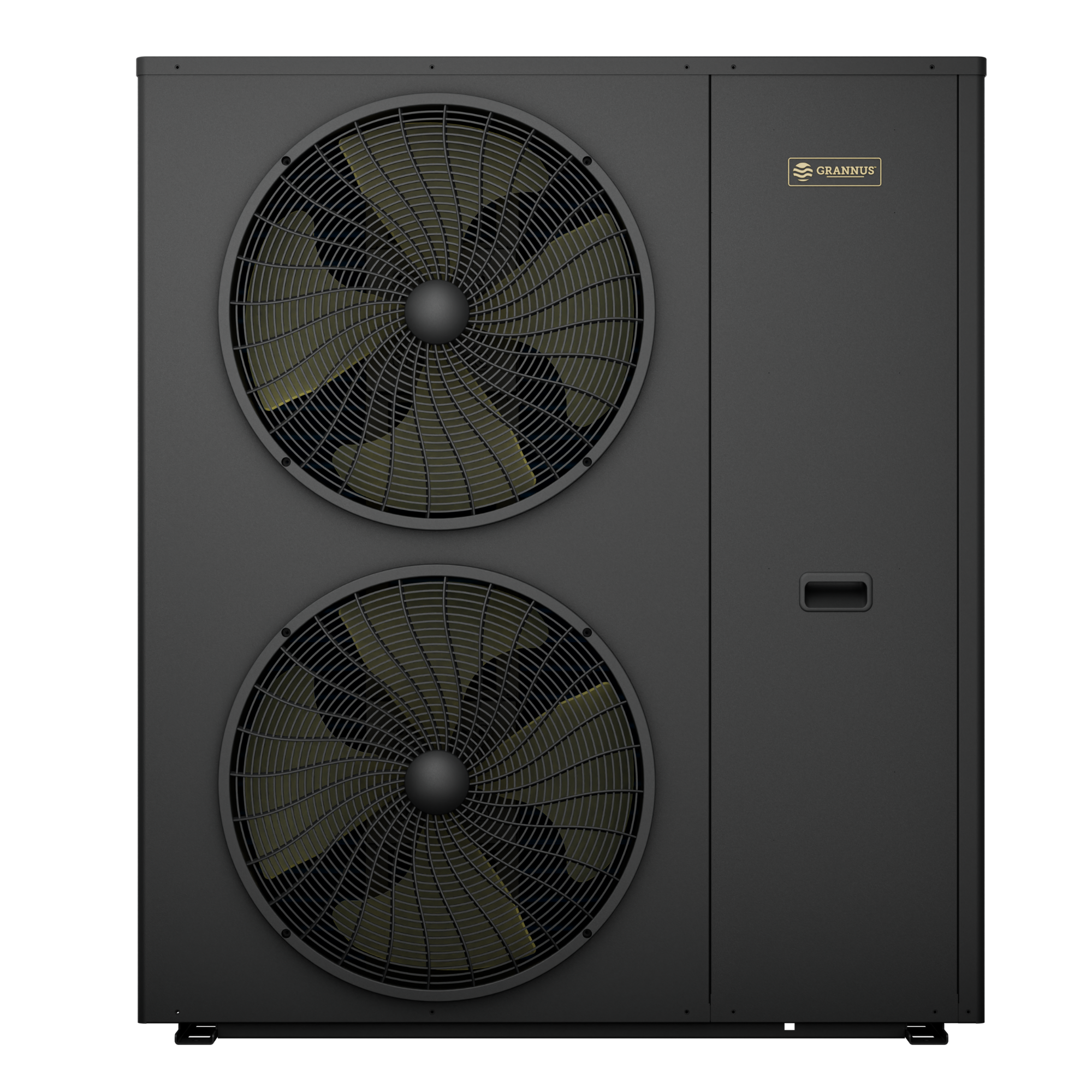 Front view of Aquilo Series iQX 60kW commercial pool heat pump, highlighting compact design and high-efficiency performance for smaller commercial pools.