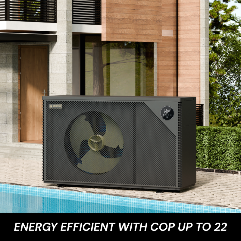Apollo Series iGX pool heat pump with COP22 energy efficiency for lower running costs and sustainable pool heating.