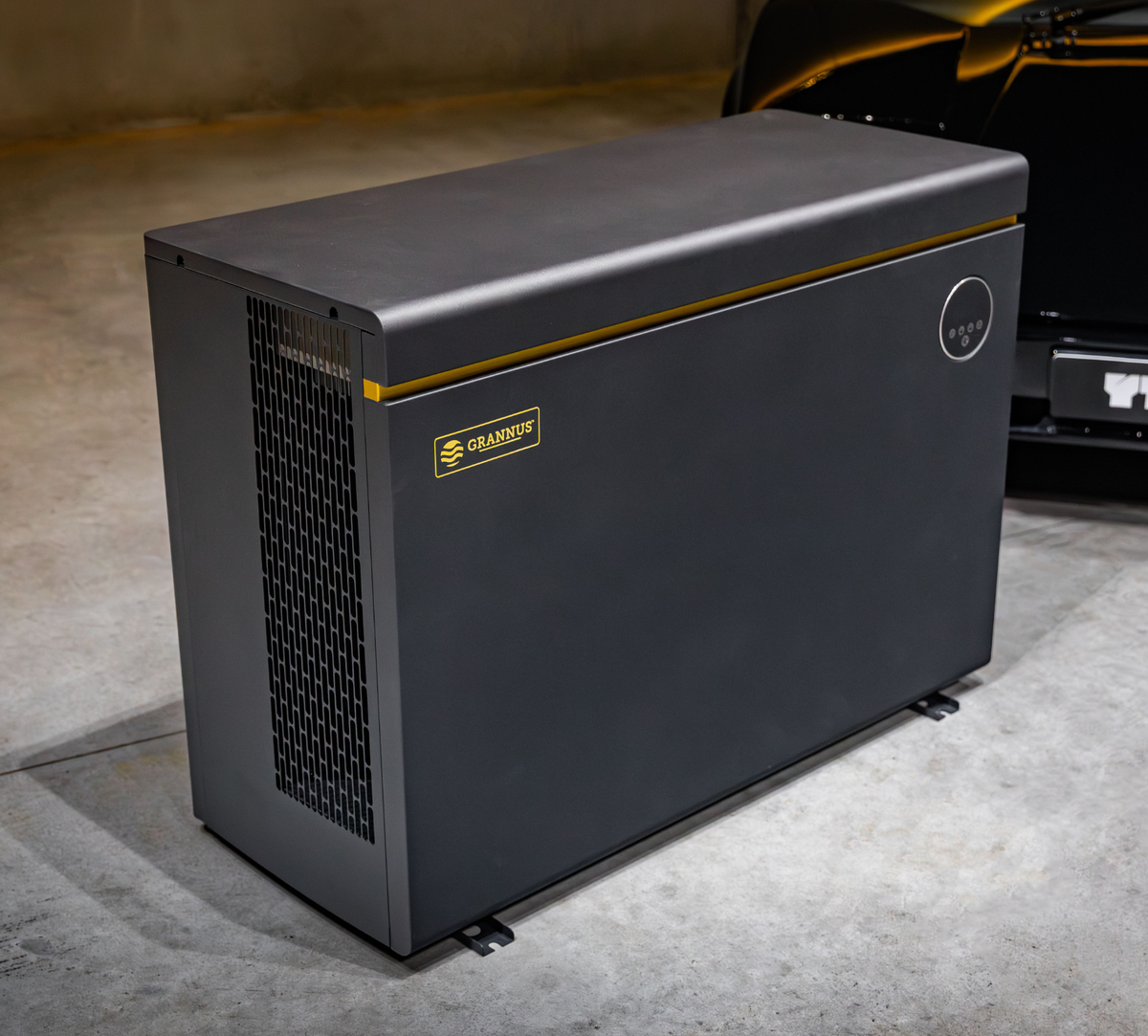 Solara iSX pool heat pump showcasing it side-discharge design.