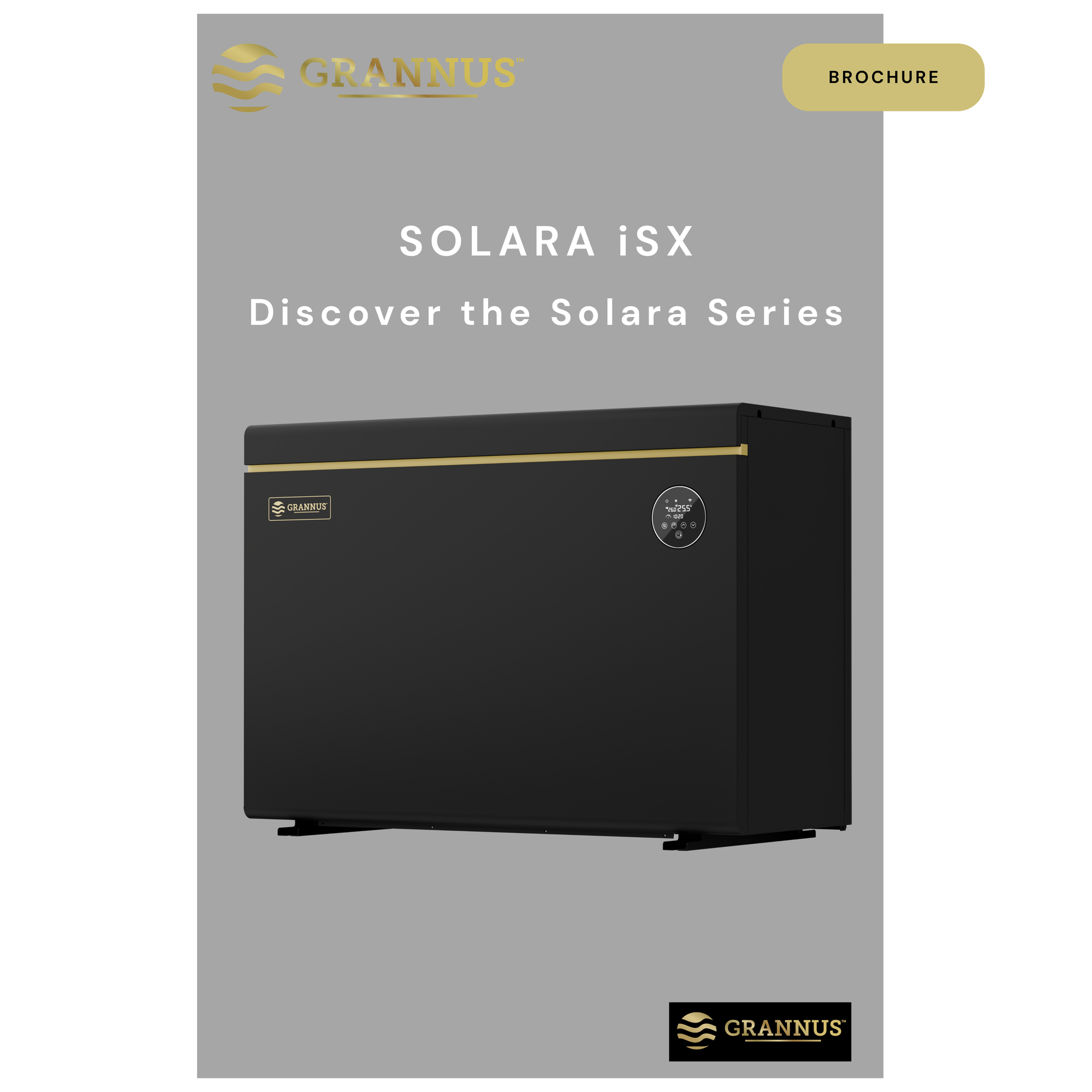 Brochure cover for Grannus Solara iSX with product image and branding.